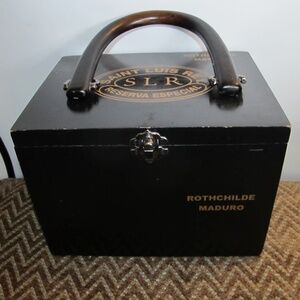 Vintage Large Cigar Box Hand Made Lined Purse